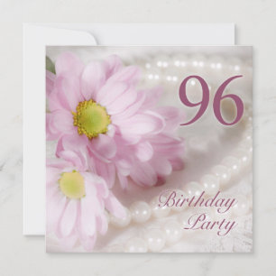 96:e Födelsedagsfest inbjudan med daisy