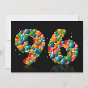 96: e Födelsedagsfesten, med bubblor och bollar Inbjudningar