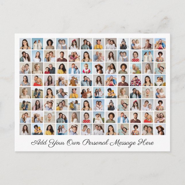 96 Fotokollage Lägg till din egen hälsning Helg Vykort (Framsida)