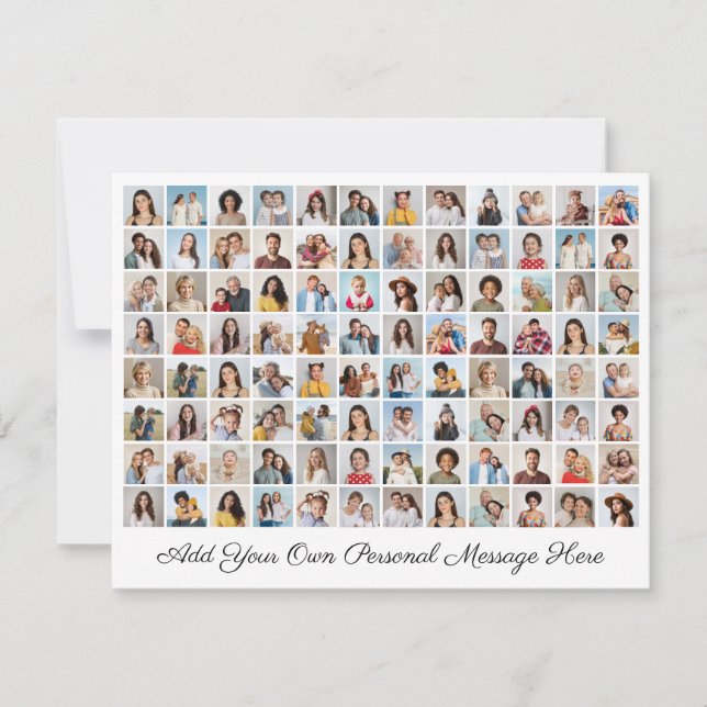 96 Fotokollage lägg till din egen Hälsning Julkort (Framsida)