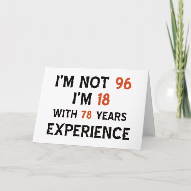 96th födelsedagdesigner kort (Framsida)