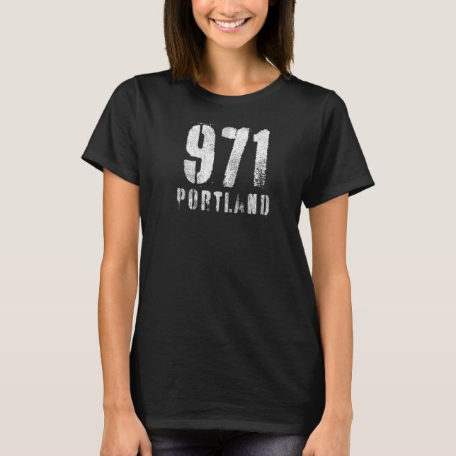 971 Portland Oregon Area Code Souvenir 1 T Shirt (Framsida)
