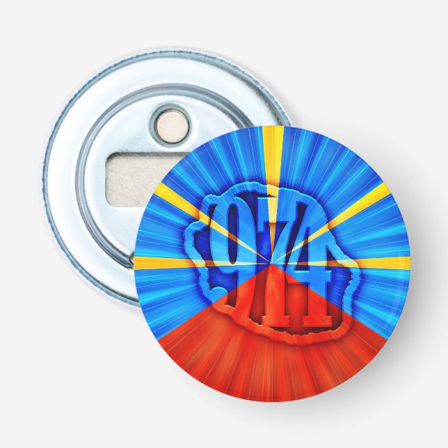 974 Ile de la Réunion - Drapeau réunionnais Flasköppnare (Framsidan)