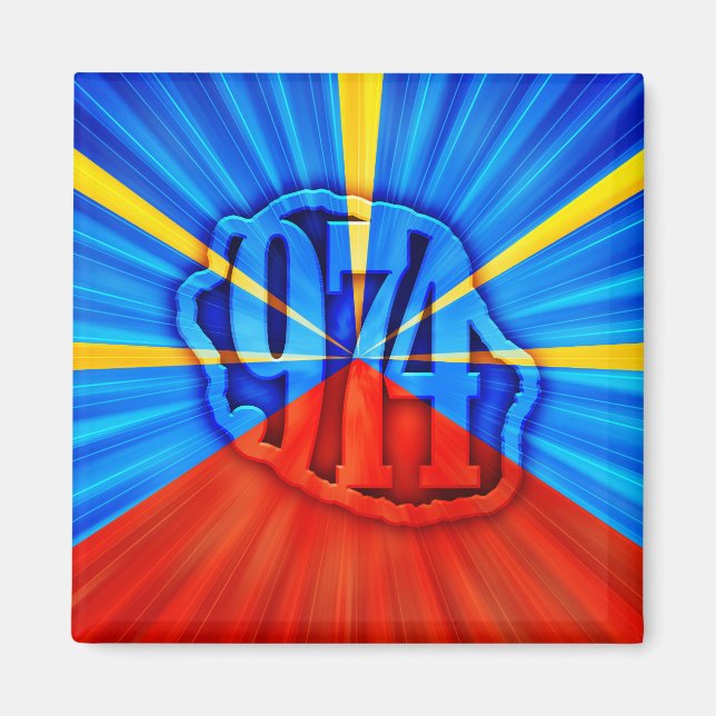 974 Ile de la Réunion - Drapeau réunionnais Magnet (Framsidan)