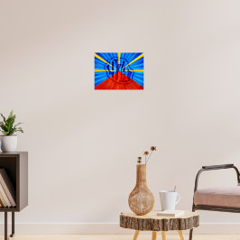 974 Ile de la Réunion - Drapeau réunionnais Poster