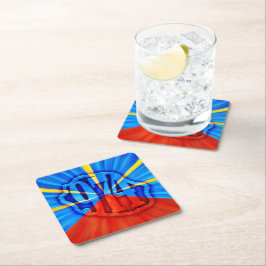 974 Ile de la Réunion - Drapeau réunionnais Underlägg Papper Kvadrat