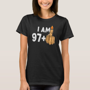 97+1 Mitten Finger 98:e födelsedagen provocerande T Shirt