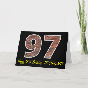 97:e födelsedag - Brickmuren Mönster 97 med Namn Kort