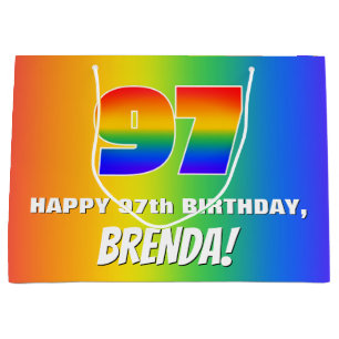 97:e födelsedag: färgfull, Roligt Rainbow Mönster 