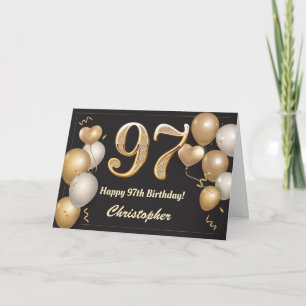 97:e födelsedag i Black och Guld Kort