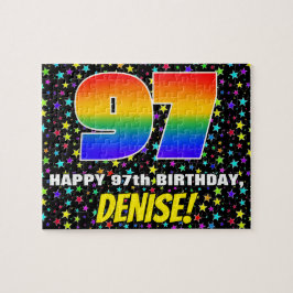 97:e födelsedag - Roligt, färgstark stjärna Fält M Pussel