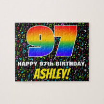 97:e födelsedag - Roligt, färgstarka musiksymboler