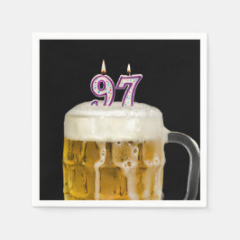 97:e födelsedag svart pappersservett
