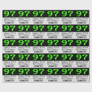 97:e födelsedagen - Nerdy/Geeky Stil "97" och Namn Presentpapper