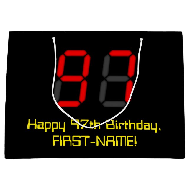 97:e födelsedagen: Red Digital Clock Stil "97" + N (Framsidan)