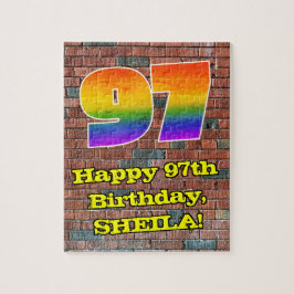 97:e födelsedagen: Roligt Graffiti-Inspired Rainbo Pussel