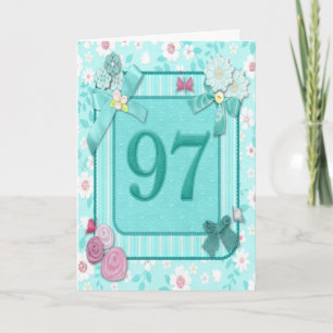 97:e födelsedagskort med blommor kort
