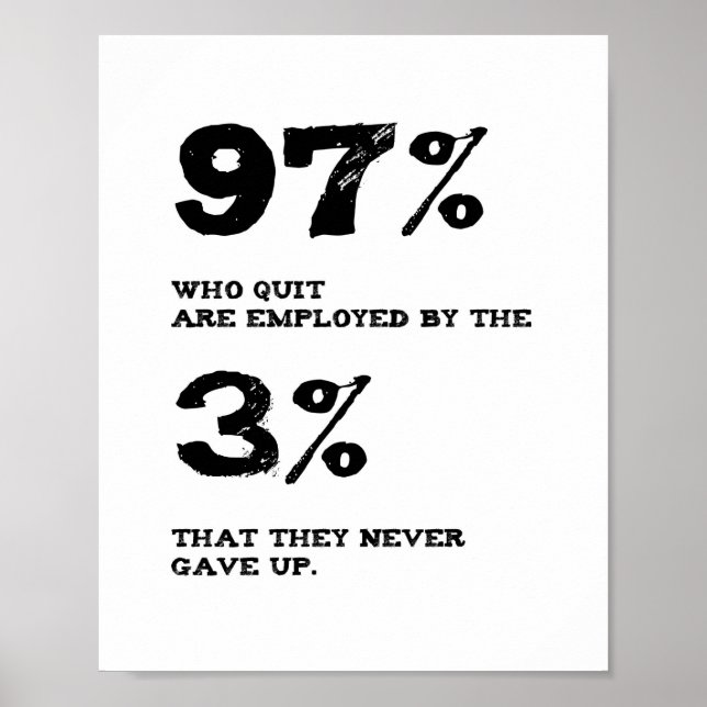 97 % som slutar arbeta för 3 % inspirationsoffert poster (Framsidan)