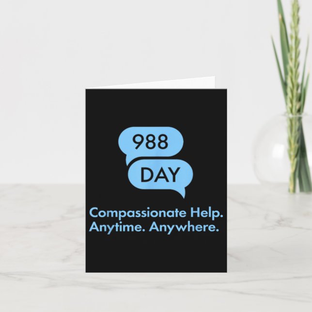 988 Dag - Suprt Suicide Prevention 9_8 988 Day Kort (Framsida)