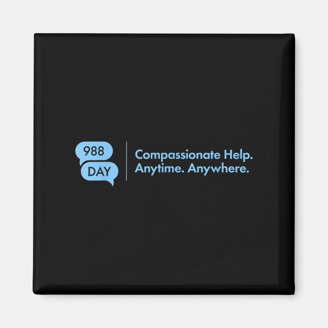 988 Dag - Suprt Suicide Prevention 9_8 988 Day Magnet (Framsidan)
