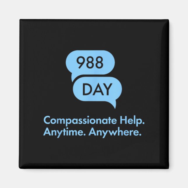 988 Dag - Suprt Suicide Prevention 9_8 988 Day Magnet (Framsidan)