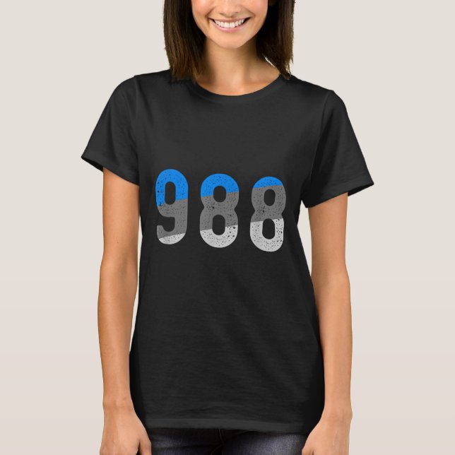 988 förebyggande hotline hälsa medvetenhet  t shirt (Framsida)