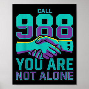 988 förebyggande - Ring 988 Du är inte ensam Poster