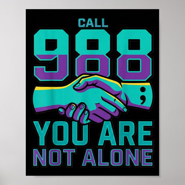 988 förebyggande - Ring 988 Du är inte ensam Poster (Framsidan)
