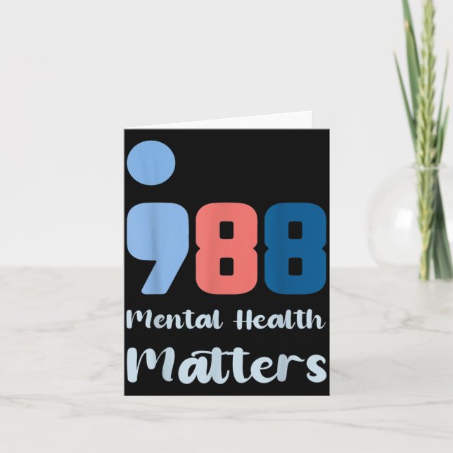 988 Mental Health S Suicide Prevention Awareness  Kort (Framsida)