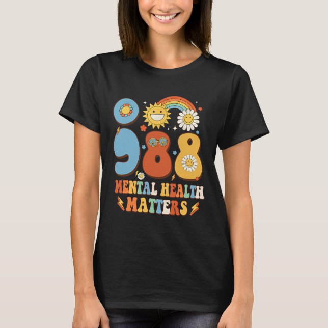 988 Problem med psykisk hälsa Självmordsförebyggan T Shirt (Framsida)
