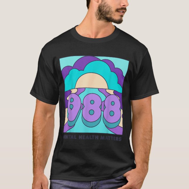 988 Psykisk Hälsa Är Viktig Förebyggande Medvetenh T Shirt (Framsida)