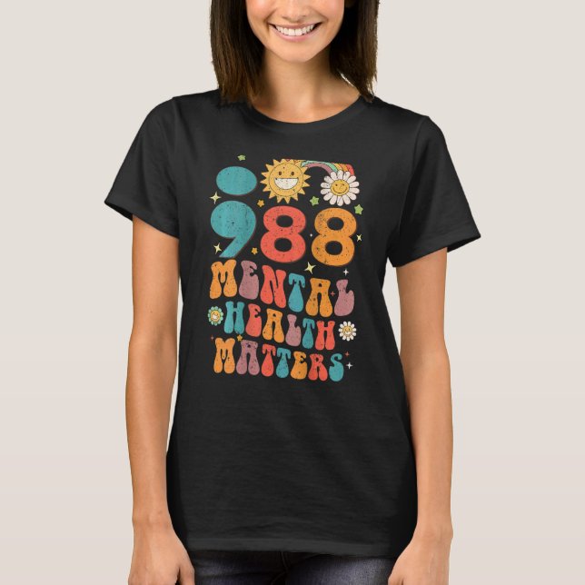 988 Psykiska hälsofrågor Förebyggande retro T Shirt (Framsida)