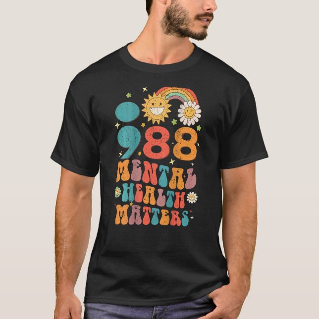 988 Psykiska hälsofrågor Förebyggande retro T Shirt (Framsida)