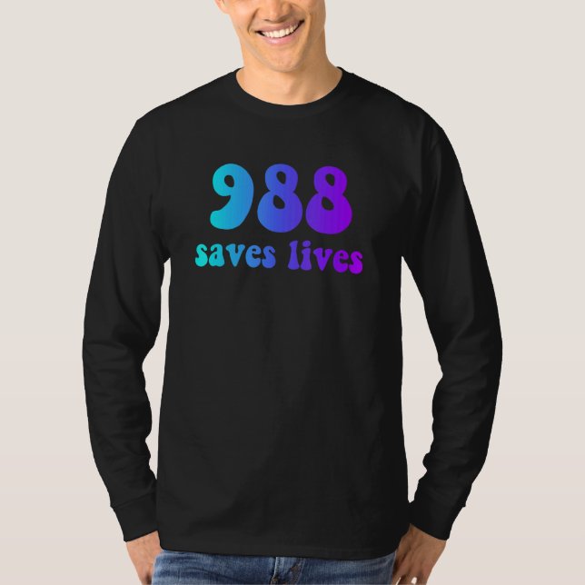 988 saves lives t shirt (Framsida)