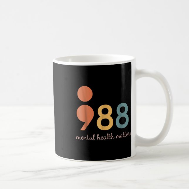 988 Semikolon Mental Health S-medvetenhet Kaffemugg (Höger)