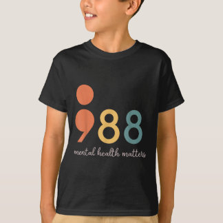 988 Semikolon Psykiska hälsoskydd Förebyggande av T Shirt