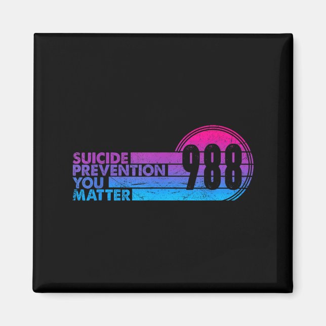 988 Shirt Suicide Prevention Lifeline 988 Awarenes Magnet (Framsidan)