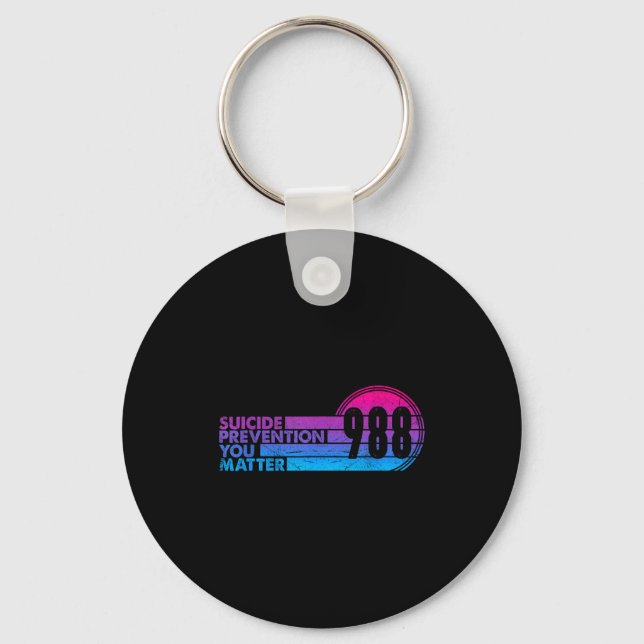 988 Shirt Suicide Prevention Lifeline 988 Awarenes Nyckelring (Framsida)