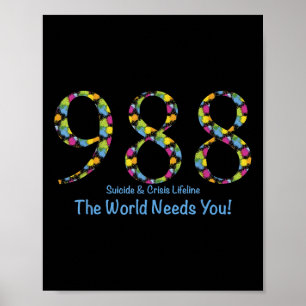 988 Självmord och kris är livsviktiga för världen Poster