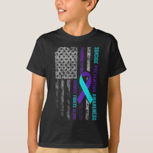 988 Självmordsförebyggande medvetande USA flagga I T Shirt