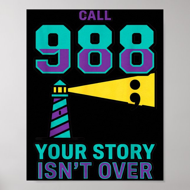 988 Självmordsförebyggande - Ring 988 Din Historia Poster (Framsidan)