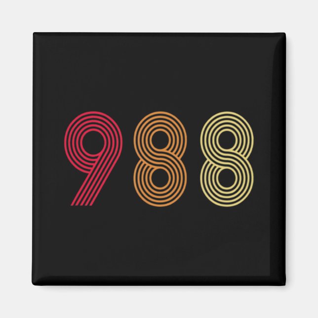 988 Suicide Prevention Hotline Health Mental Aware Magnet (Framsidan)