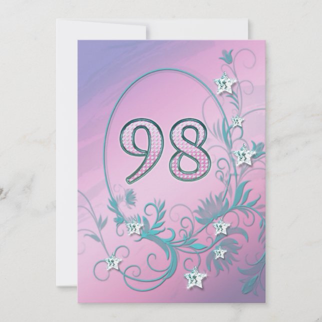 98-åriga födelsedagsfest inbjudan (Framsida)