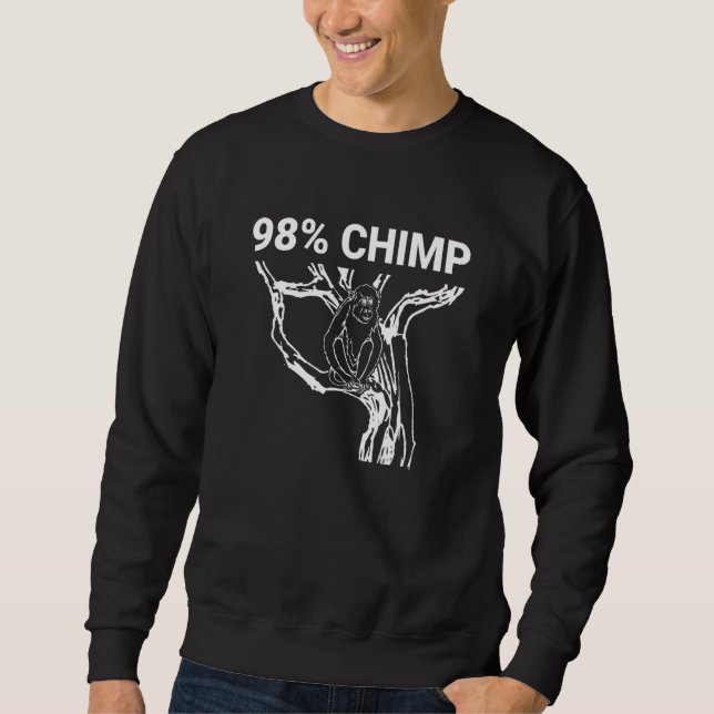 98 Chimp Inspired 98 Chimpanzee Relaterad monotera Lång Ärmad Tröja (Framsida)