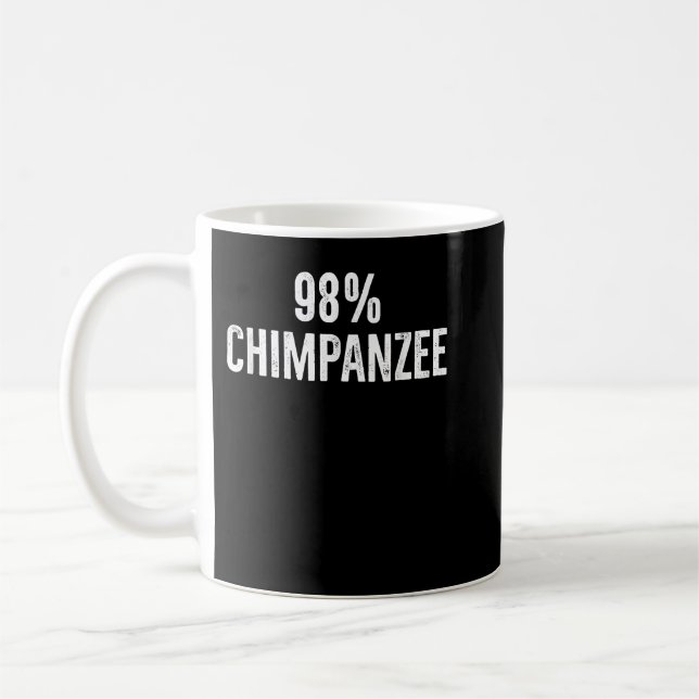 98 Chimpanzee Funny Evolution Science Distress D Kaffemugg (Vänster)