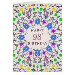 98:e Abstrakten Flowers Hälsningskort