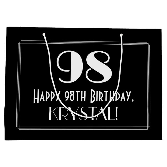 98:e födelsedagen: Art Deco Inspired Stil "98", Na (Baksidan)