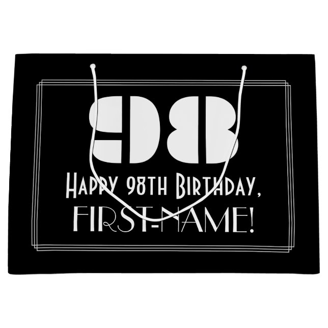 98:e födelsedagen ~ Art Deco Inspired Titta "98" + (Framsidan)