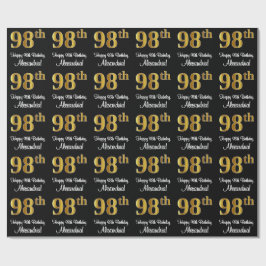 98:e födelsedagen: Elegant Luxurious Faux Guld Tit Presentpapper