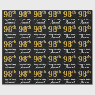 98:e födelsedagen: Elegant Luxurious Faux Guld Tit Presentpapper